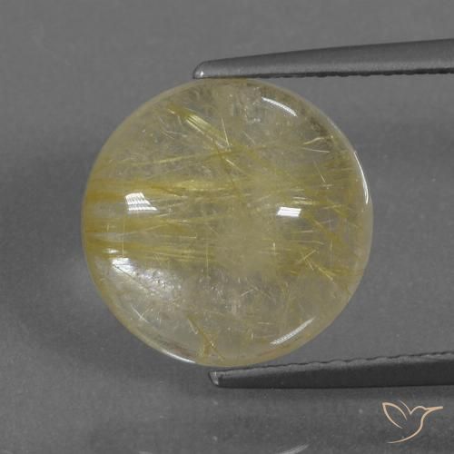4.74ct Natürlicher Helles Erdgelb Rutilquarz, Runden, Transparent