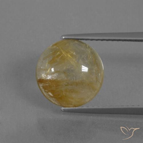 4.34ct Natürlicher Erdiges Gelb Rutilquarz, Runden, Transparent