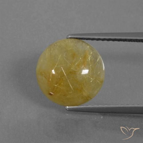 4.30ct Natürlicher Dijon Gelb Rutilquarz, Runden, Lichtdurchlässig