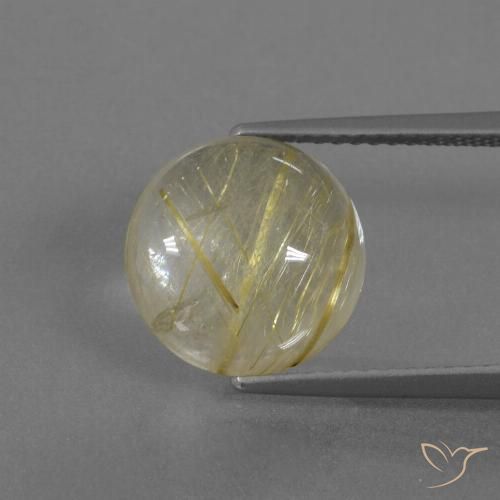 4.56ct Natürlicher Blasses Gelb Rutilquarz, Runden, Transparent, Photo A