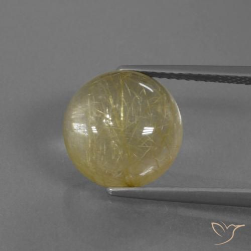 5.55ct Natürlicher Erdiges Gelb Rutilquarz, Runden, Transparent