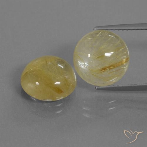 8.61ctw Natürlicher Blasses Gelb Rutilquarz, Runden, Transparent