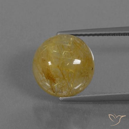 6.61ct Natürlicher Dijon Gelb Rutilquarz, Runden, Lichtdurchlässig, Photo A