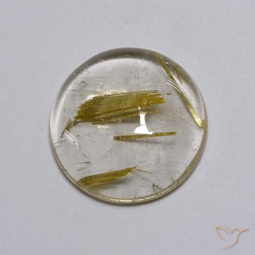 3.54ct Natürlicher hellgelb Rutilquarz, Runden, Transparent