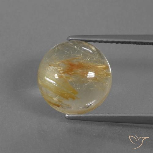 5.53ct Natürlicher Warmes Braun Rutilquarz, Runden, Transparent