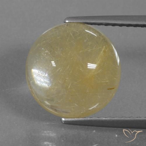 4.81ct Natürlicher Helles Dijongelb Rutilquarz, Runden, Transparent, Photo A