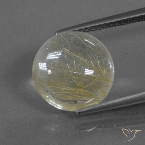 4.89ct Natürlicher Sehr helles Goldbraun Rutilquarz, Runden, Transparent