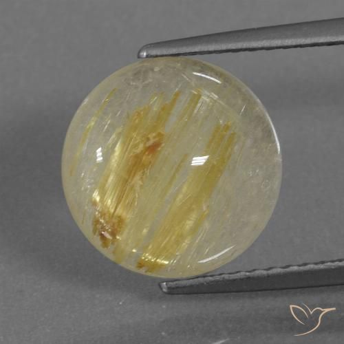 4.40ct Natürlicher Erdiges Gelb Rutilquarz, Runden, Transparent