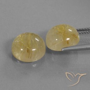 11.22 ct natürliche Dijon Gelb Rutilquarz-Edelsteine, Runden, Transparent