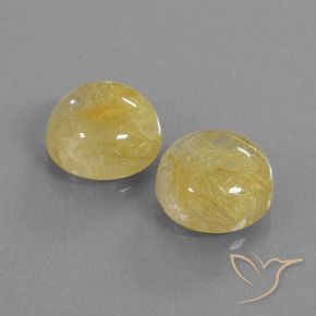 10.89 ct natürliche Blasses Gelb Rutilquarz-Edelsteine, Runden, Transparent