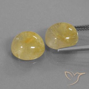 10.89 ct natürliche Blasses Gelb Rutilquarz-Edelsteine, Runden, Transparent