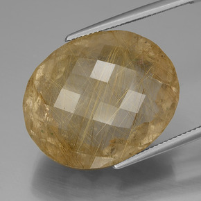 50,97 ctw natürlicher goldener Rutilquarz, Oval Schliff, Transparent