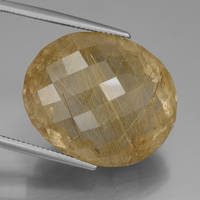 50,97 ctw natürlicher goldener Rutilquarz, Oval Schliff, Transparent