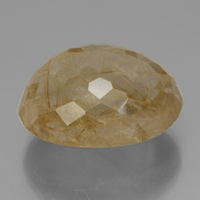 50,97 ctw natürlicher goldener Rutilquarz, Oval Schliff, Transparent