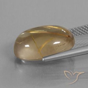 9,17 ctw natürlicher Sehr helles Goldbraun Rutilquarz, Oval, Transparent