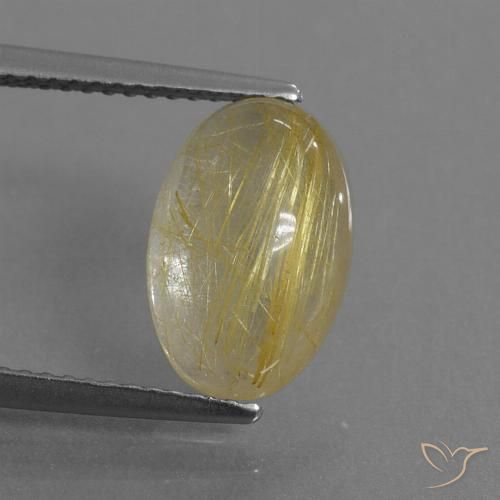 3.91ct Natürlicher Erdiges Gelb Rutilquarz, Oval, Transparent