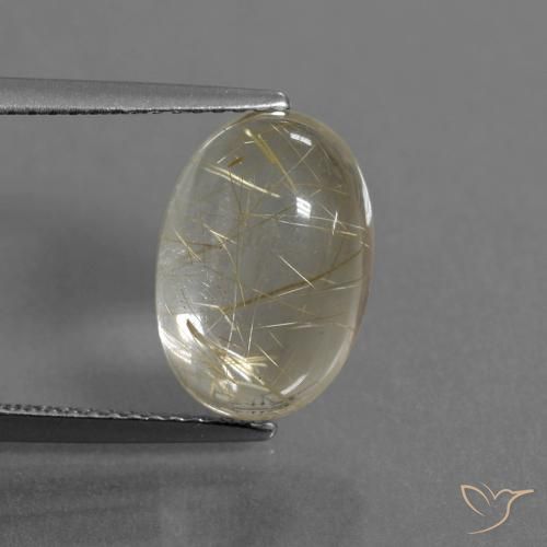 5.41ct Natürlicher Blasses Gelb Rutilquarz, Oval, Transparent