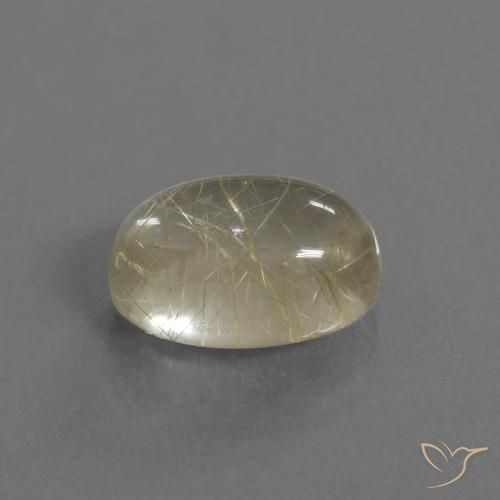 9,17 ctw natürlicher Blasses Gelb Rutilquarz, Oval, Transparent