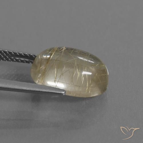 9,17 ctw natürlicher Blasses Gelb Rutilquarz, Oval, Transparent