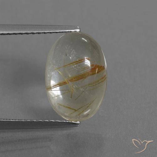 4.92ct Natürlicher hellgelb Rutilquarz, Oval, Transparent