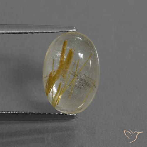 4.06ct Natürlicher Sehr helles Goldbraun Rutilquarz, Oval, Transparent