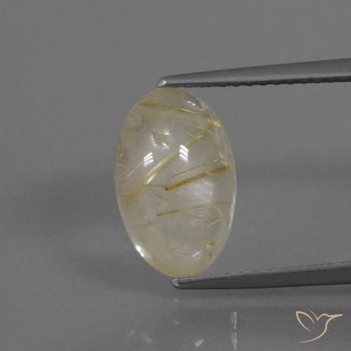 3.20ct Natürlicher hellgelb Rutilquarz, Oval, Transparent