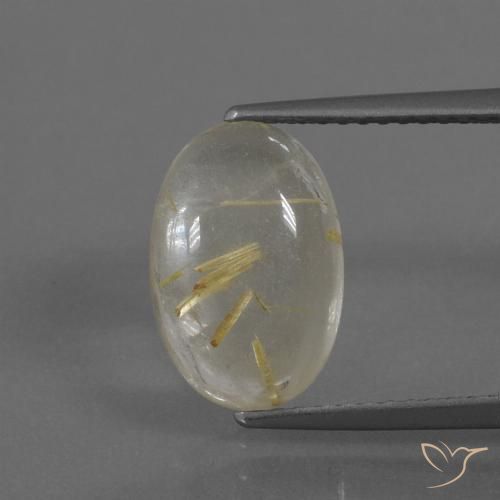 3.68ct Natürlicher hellgelb Rutilquarz, Oval, Transparent