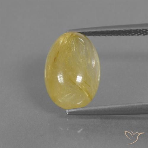 3.53ct Natürlicher Blasses Gelb Rutilquarz, Oval, Transparent, Photo A