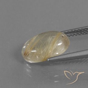 9,17 ctw natürlicher hellgelb Rutilquarz, Oval, Transparent