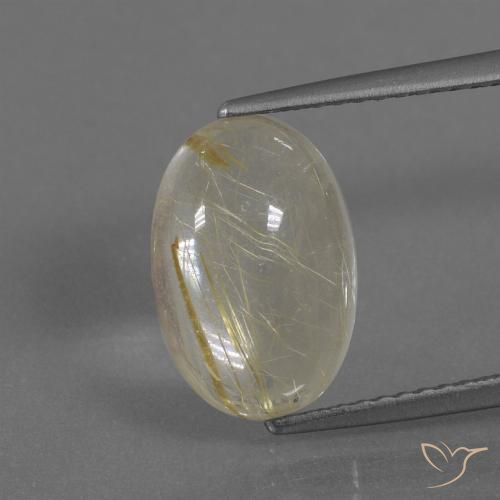4.11ct Natürlicher hellgelb Rutilquarz, Oval, Transparent