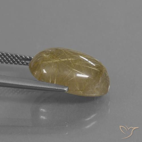 9,17 ctw natürlicher Erdiges Gelb Rutilquarz, Oval, Transparent
