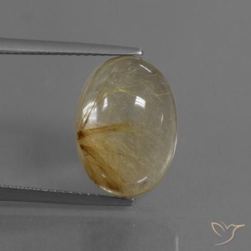 8.05ct Natürlicher Sehr helles Goldbraun Rutilquarz, Oval, Transparent