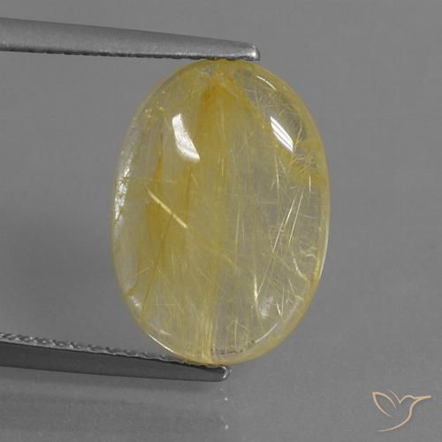5.21ct Natürlicher Helles Gold Rutilquarz, Oval, Transparent