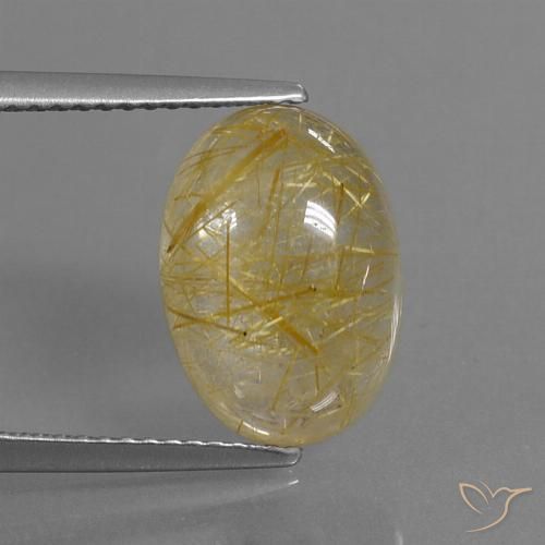 5.72ct Natürlicher Erdiges Gelb Rutilquarz, Oval, Transparent, Photo A