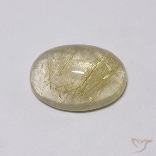 4.97ct Natürlicher hellgelb Rutilquarz, Oval, Transparent, Photo A