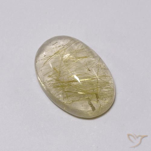 9,17 ctw natürlicher hellgelb Rutilquarz, Oval, Transparent