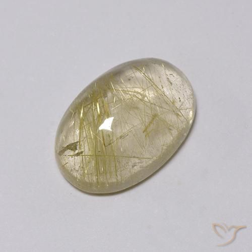 9,17 ctw natürlicher hellgelb Rutilquarz, Oval, Transparent