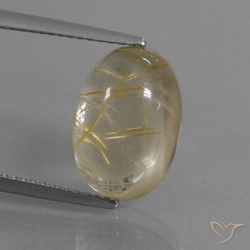 5.58ct Natürlicher Sehr helles Goldbraun Rutilquarz, Oval, Transparent