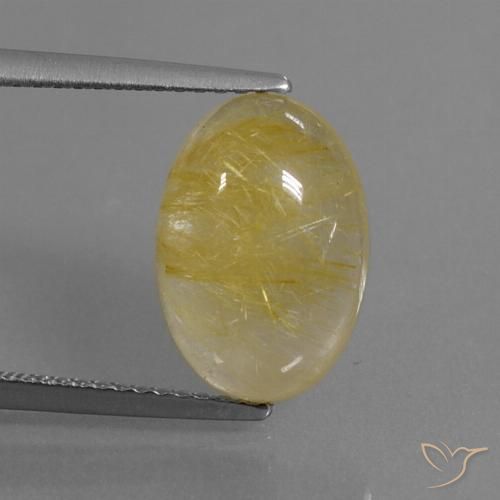 5.06ct Natürlicher Helles Gold Rutilquarz, Oval, Transparent
