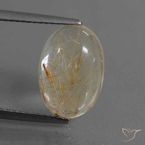 4.09ct Natürlicher Sehr helles Goldbraun Rutilquarz, Oval, Transparent