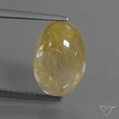 5.47ct Natürlicher Gelblich Gold Rutilquarz, Oval, Transparent