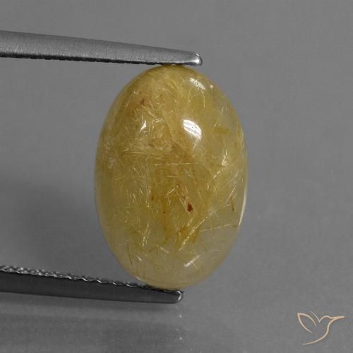 4.56ct Natürlicher Gold-gelb Rutilquarz, Oval, Lichtdurchlässig