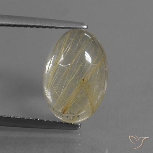4.05ct Natürlicher Sehr helles Goldbraun Rutilquarz, Oval, Transparent