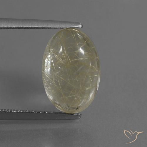 4.08ct Natürlicher Erdiges Gelb Rutilquarz, Oval, Transparent