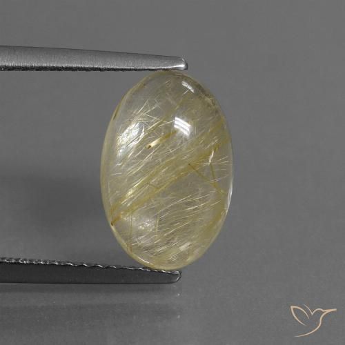3.59ct Natürlicher hellgelb Rutilquarz, Oval, Transparent