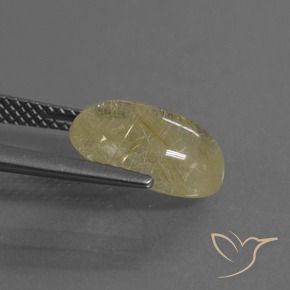 9,17 ctw natürlicher hellgelb Rutilquarz, Oval, Transparent