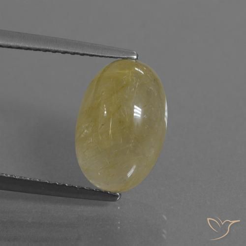 4.30ct Natürlicher Mittelgelb Rutilquarz, Oval, Transparent