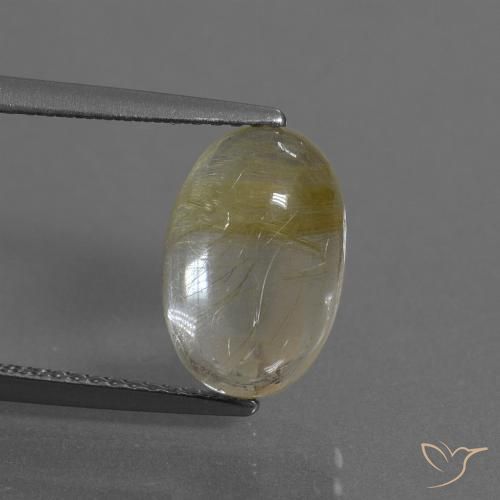 4.09ct Natürlicher hellgelb Rutilquarz, Oval, Transparent