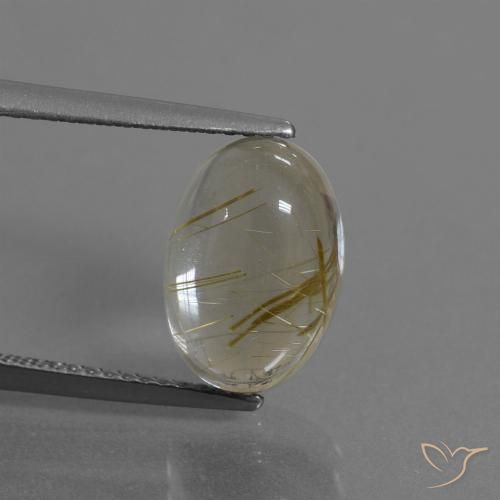 4.38ct Natürlicher Sehr helles Goldbraun Rutilquarz, Oval, Transparent