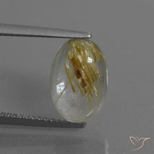 3.87ct Natürlicher Sehr helles Goldbraun Rutilquarz, Oval, Transparent, Photo A